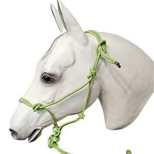DuMor Lime Green Horse Rope Halter with Attached Lead